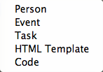 Built-in Prototypes menu