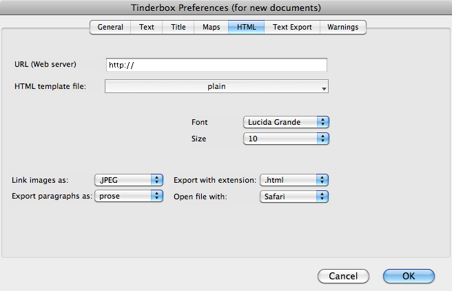 HTML template file