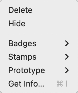 Gaudi view context menu